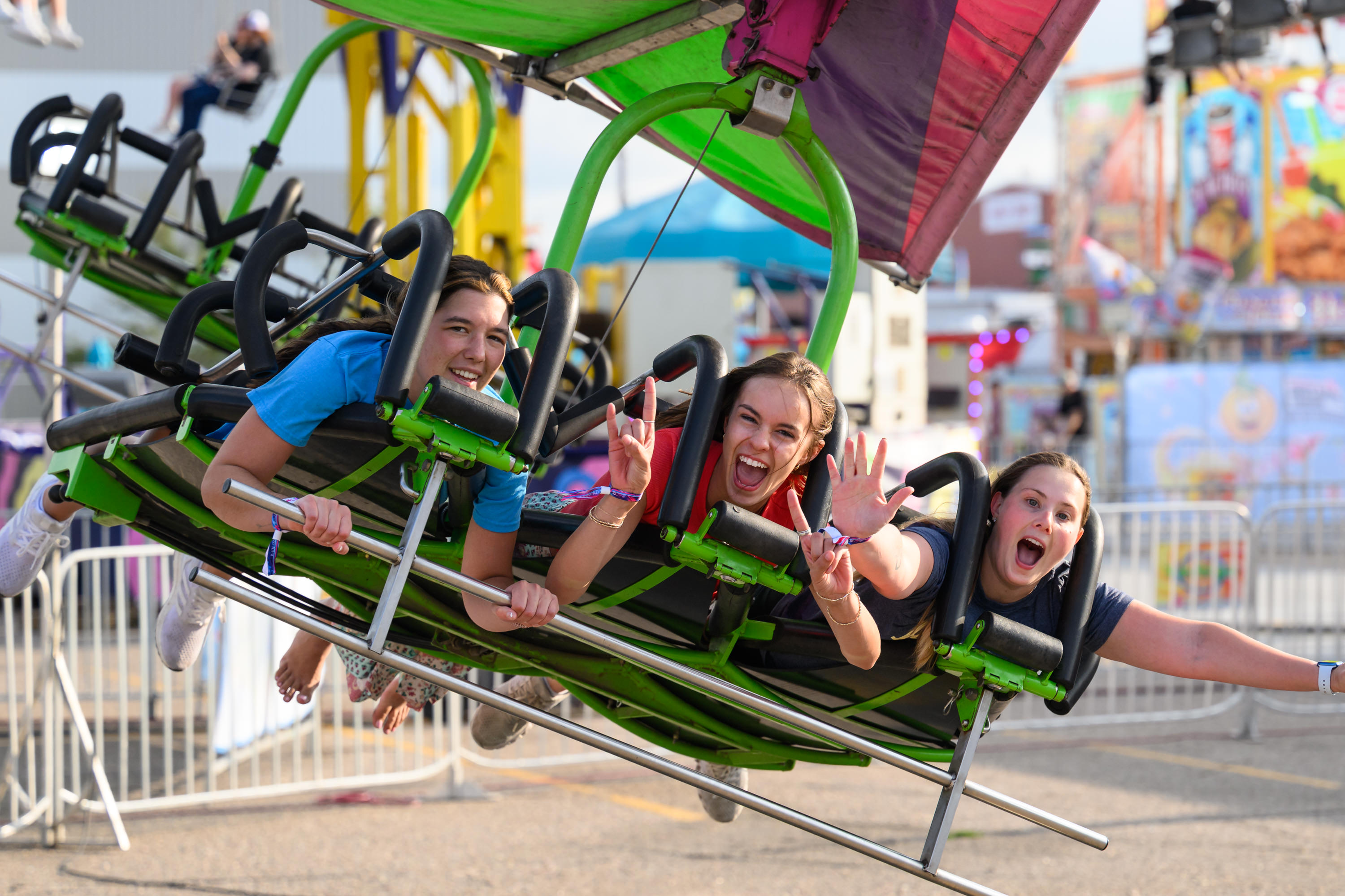 Carnival rides at the Nebraska State Fair